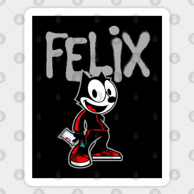 FELIX GRAFFITI - 4 dark tees Magnet by ROBZILLA